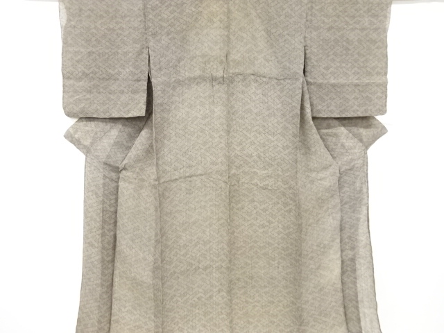 JAPANESE KIMONO / ANTIQUE KIMONO / OJIYA CHIJIMI / WOVEN GEOMETRIC